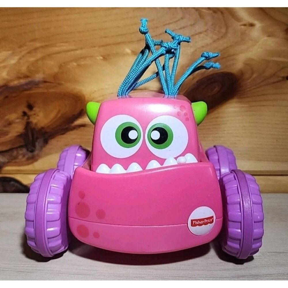 PRESS N’ GO KIDS PINK MONSTER TRUCK FISHER PRICE PUSH AND GO CAR PINK